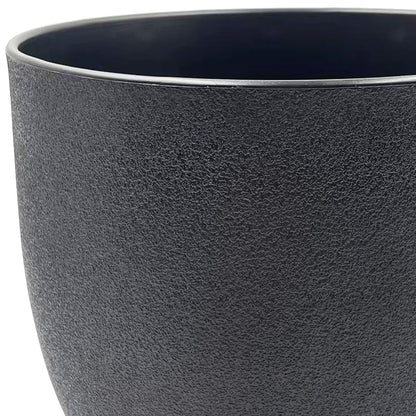 SE SUN-E 12 Inch 2 Pack Outdoor Flower Pots, Planting Pots with Saucers, Garden House Plants Planters with Drainage Hole Plant Pots Indoor Plants Black Color Plastic