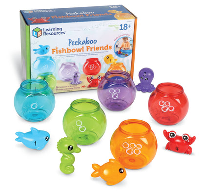 Learning Resources Peekaboo Fishbowl Friends - Counting and Fine Motor Skills, Water and Bathtub Toys, Toddler Games, Preschool Activities, Math Manipulatives, Gifts for Boys and Girls