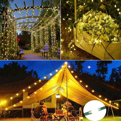 Tcamp 164 Feet 500 LED Christmas Lights, 8 Modes Christmas Tree Lights with Timer Memory Function, Green Wire Starry Fairy String Light for Xmas Tree Halloween Outdoor Indoor Decor (Warm White)