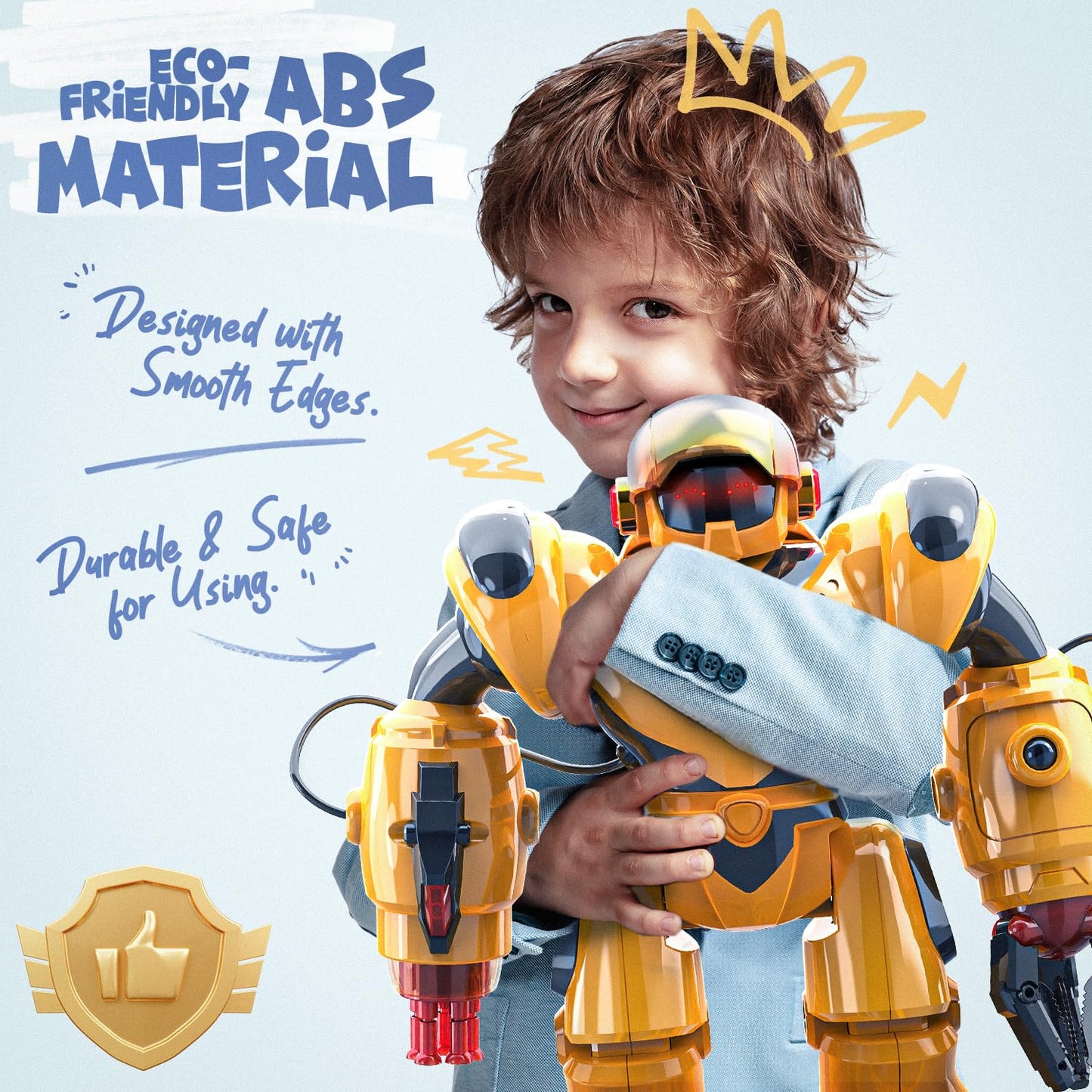 BEZGAR Robot Toys for Kids 3-12 Years Old - Big RC Robot Programmable Dancing with 22 Actions, Remote Control Emo Robots Supporting 78 Changing Expression Christmas Birthday Gift for Boys and Girls
