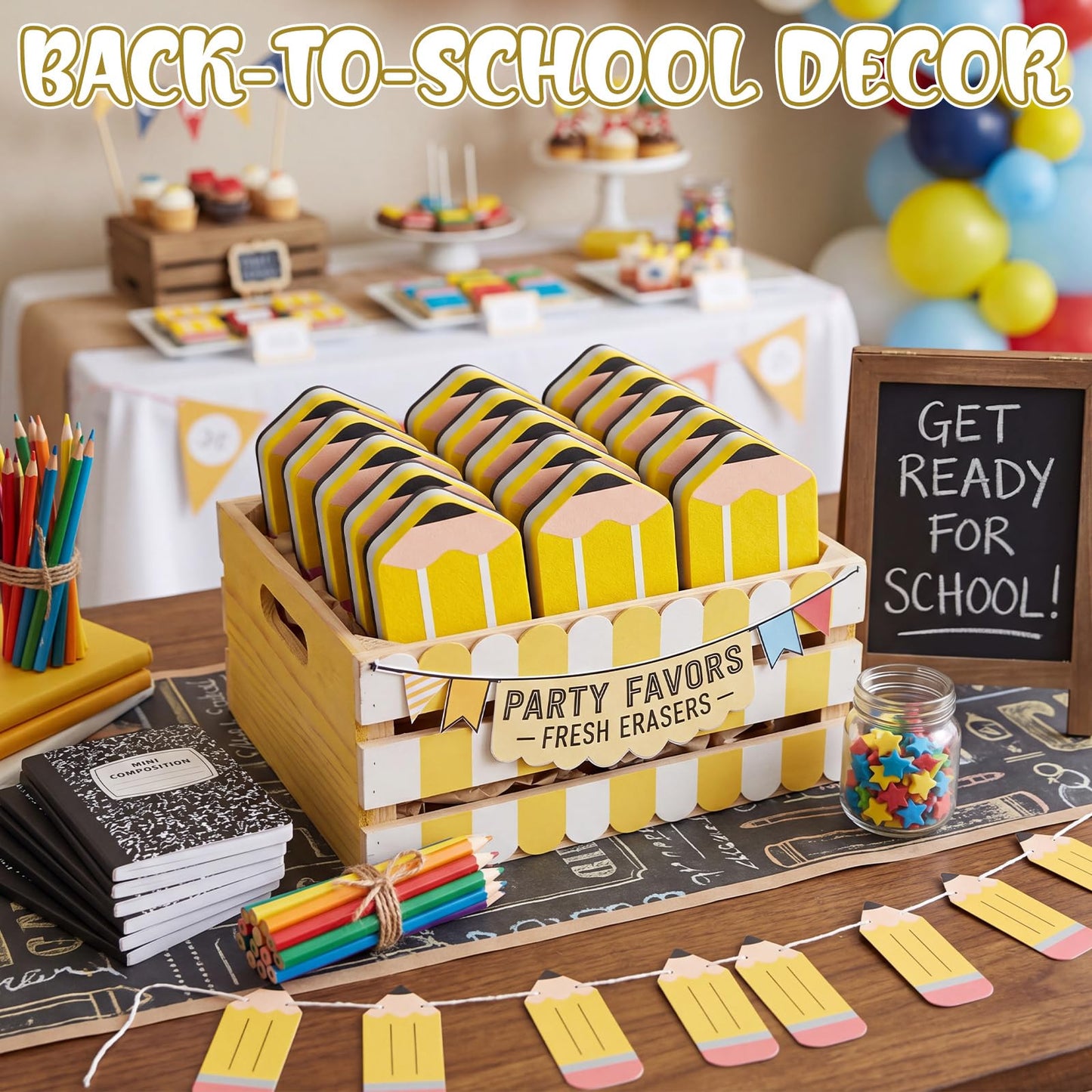 YooNotee 48 Pack Pencil Magnetic Dry Erase Erasers 2x2 Inch, Mini Whiteboard Dry Erasers Back to School Supplies Chalkboard Cleaning Pads for Classroom Office Kindergarten Decor