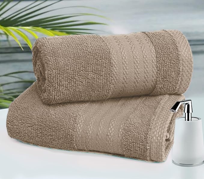 GLAMBURG Premium Cotton 4 Pack Bath Towel Set