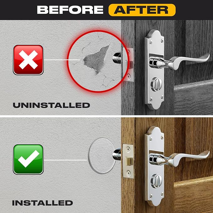 Clear Door Stoppers X-Large 5" (3 Pack) - Door Stoppers for Wall with Strong Back Adhesive - Quiet and Shock Absorbent Silicone Wall Protectors from Door Knobs - Protects Every Surface
