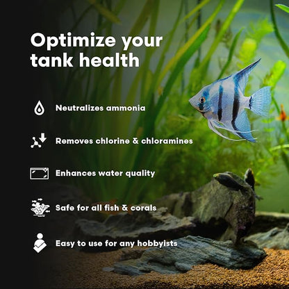 Continuum Aquatics Fraction Water Conditioner for Freshwater & Marine Aquariums – Removes Ammonia, Chlorine & Chloramines – Supports Aquarium Balance – Advanced Water Treatment, 2L