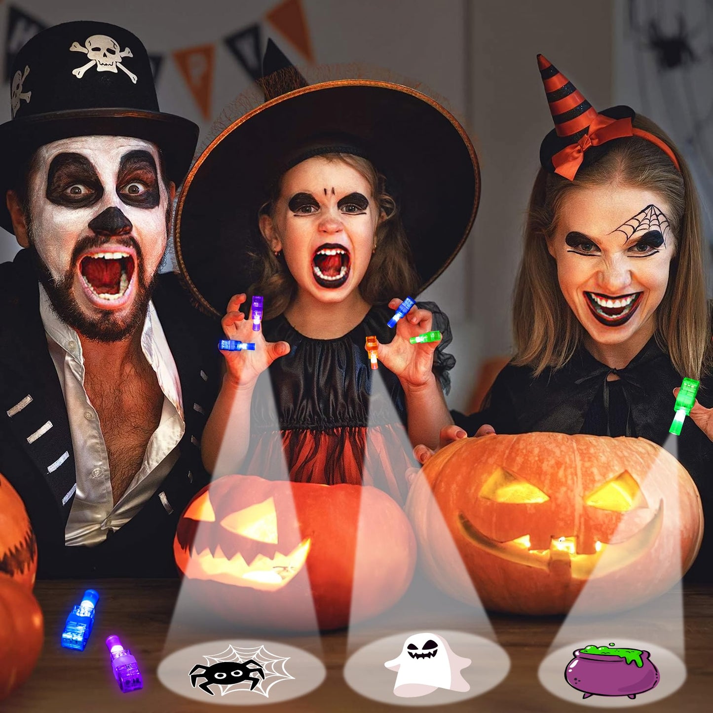 40 Light Up Halloween Toys, Finger Lights Halloween Party Favors Bulk for Kids Ha lloween Goodie Bag Fillers Basket Stuffers Hallow een Treats Non Candy Party Favor Bag Classroom Prizes Party Supplies