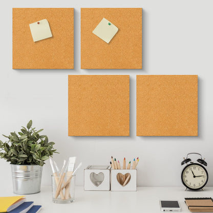 Reginary 19 Cork Board Tiles 12 x 12 in 0.5 in Thick Square Bulletin Boards Cork Tiles Bulk with Push Pins Mini Natural Self Adhesive Backing Corkboards for Wall Home Office Floor DIY(14 Pcs)