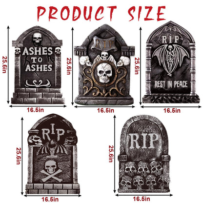 25.6inches Halloween Decorations Outdoor, DIY Halloween Decorations Outdoor of Gravestone Yard Signs, Extra Large Halloween TombstonesCemetery Headstones Scary Decorations for Garden with Waterproof