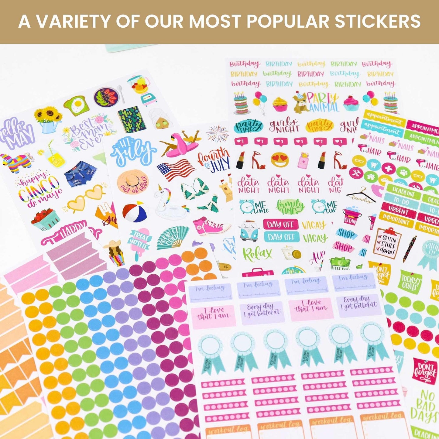 Bloom Daily Planners Planner Sticker Value Pack (13 Unique Sheets / 1,000+ Stickers) - New Variety Assortment Bundle for Planning & Decorating