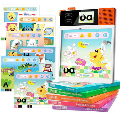 Dooloo Learn to Read & Spell Phonics Pad, Interactive Electronic Learning Pad with 242 Sound Pages Card, Fun Learning Activities for Kids 3-10 Years Old