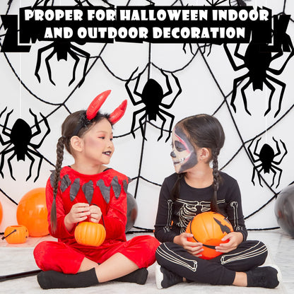 Ferraycle 18 Pcs Halloween Spider Decorations Scary Spider Ornaments Halloween Creepy Hanging Decor Outside Large Decoration for Wall Yard Garden House Decor