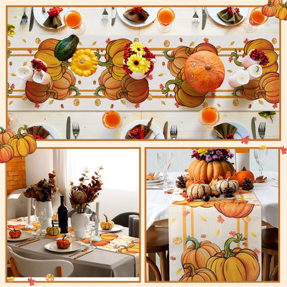 Honeydak 12 Pcs Holiday Table Runner Seasonal Farmhouse Table Decor 13 x 72 Inch Thanksgiving Christmas Decorations Fall Halloween for Home Party Dining Room Kitchen