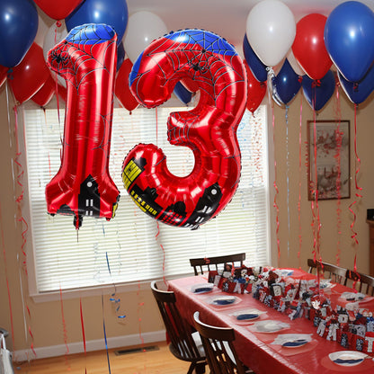 laackys 40 inch spider theme number foil balloons, children's party balloon supplies with classic numbers 1 to 9, birthday decoration supplies,number large balloons for spider theme parties (13)