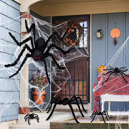 Giant Spider 6.6 Ft, 78" Halloween Decorations Fake Halloween Decor Spiders Large, Furry Spiders for Outdoor Indoor Yard Home Costumes Party House Décor, 1 Pack