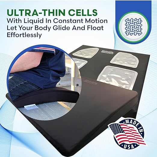 ERGO21 LiquiCell Sports Cushion - 2.5 Inch Thick Seat Pad for Tailbone, Hip & Lower Back Pain Relief - Ergonomic Comfort for Car, Office, Stadium & Wheelchairs- Better Than Gel, Foam or Air