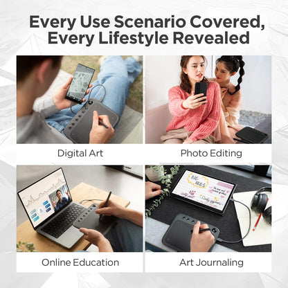 UGEE Q6 6.5x4 inch Drawing Tablet for Android Phone with 6 Hot Keys,Graphic Tablet Adjustable Drawing Mode Writing Tablet Mobile Drawing/Online Class/Office Notes Compatible with Mac/Windows/Chrome