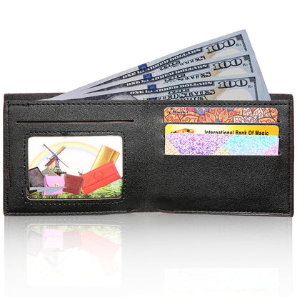 VZZNN 12 PCS Leather Bifold Wallets for Men,Men’s Wallet Bulk for DIY Engraving,With money clip,card holder(6 Black & 6 Brown)