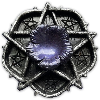 CCOTIKOSEE Pentacle Altar Crystal Ball Holder, Tealight Tray for Astrology Ritual Alter Witch Decor, Plate Witchcraft for Wiccan Tarot Supplies
