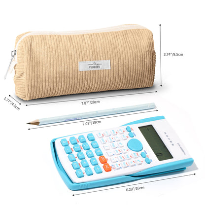 Purbert Pencil Bag Pen Case, Soft Corduroy Small Pencil Pouch Organizer with Zipper, Cute Pencil Case Pouch Stationery for Girls and Boys – Apricot