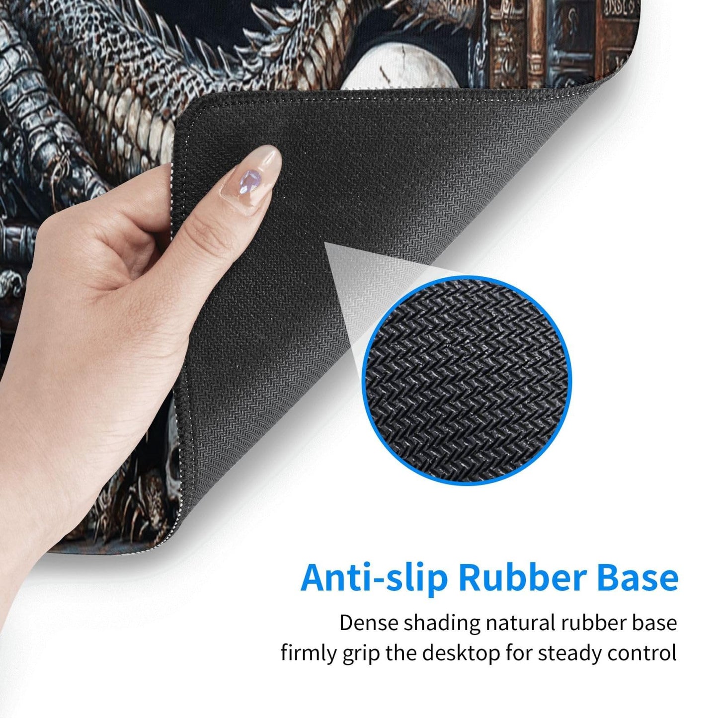 Mystical Dragon Mouse Pad 31.5 X 11.8 Inch Big Desk Rubber Base Stitched Edges Keyboard Pad XXL Mouse Mat for Home Game and Office