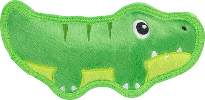 Outward Hound Tough Skinz Dog Toy, Durable Plush with 2X Lining, No Stuffing, Jumbo Squeaker, Alligator, 9.5"