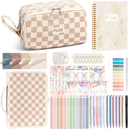 Bible Study Supplies Journaling Kit for Women with Bible Cover Case, Christmas Christian Gifts for Women Mom, Bible Study Tools Accessories Set w/Highlighter Pen, Pencil Case Notebook Annotation Kit