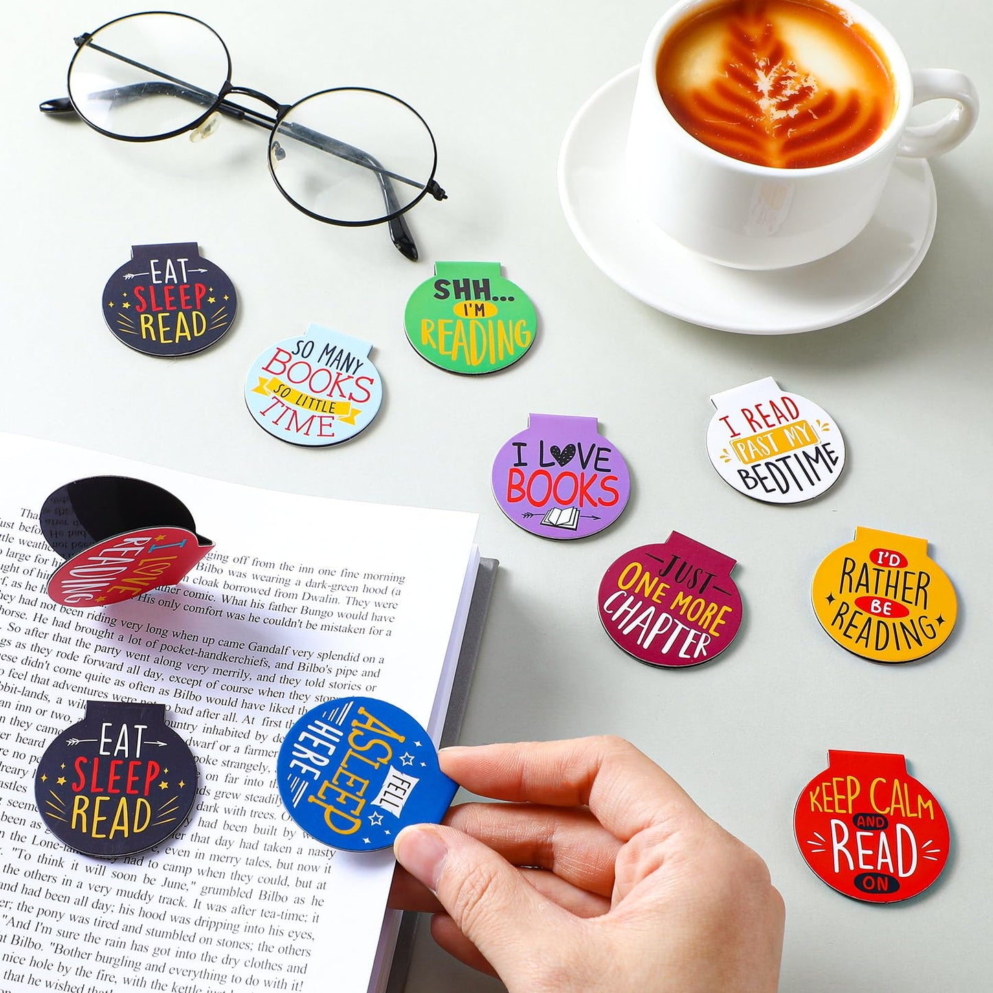AmazingSpark 100 Pcs Magnetic Reading Bookmarks Bulk Magnet Reading Awards for Book Lover Motivational Book Marker Clips for Students Teacher Office Classroom Incentives