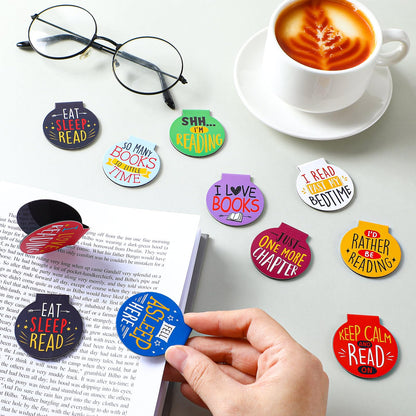 AmazingSpark 100 Pcs Magnetic Reading Bookmarks Bulk Magnet Reading Awards for Book Lover Motivational Book Marker Clips for Students Teacher Office Classroom Incentives