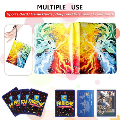Trading Card Binder for TCG Cards, 9-Pocket Portable Card Collector Ablum Holder Book Fits 900 Cards with 50 Removable Sleeve, Waterproof Card Binder Display Storage Carrying Cases for TCG-Storm