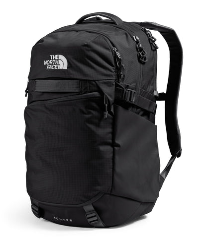 The North Face Router Everyday Laptop Backpack - Daypack, Water Repellent, Laptop Sleeve, Reflective Details, TNF Black/TNF Black-NPF, One Size