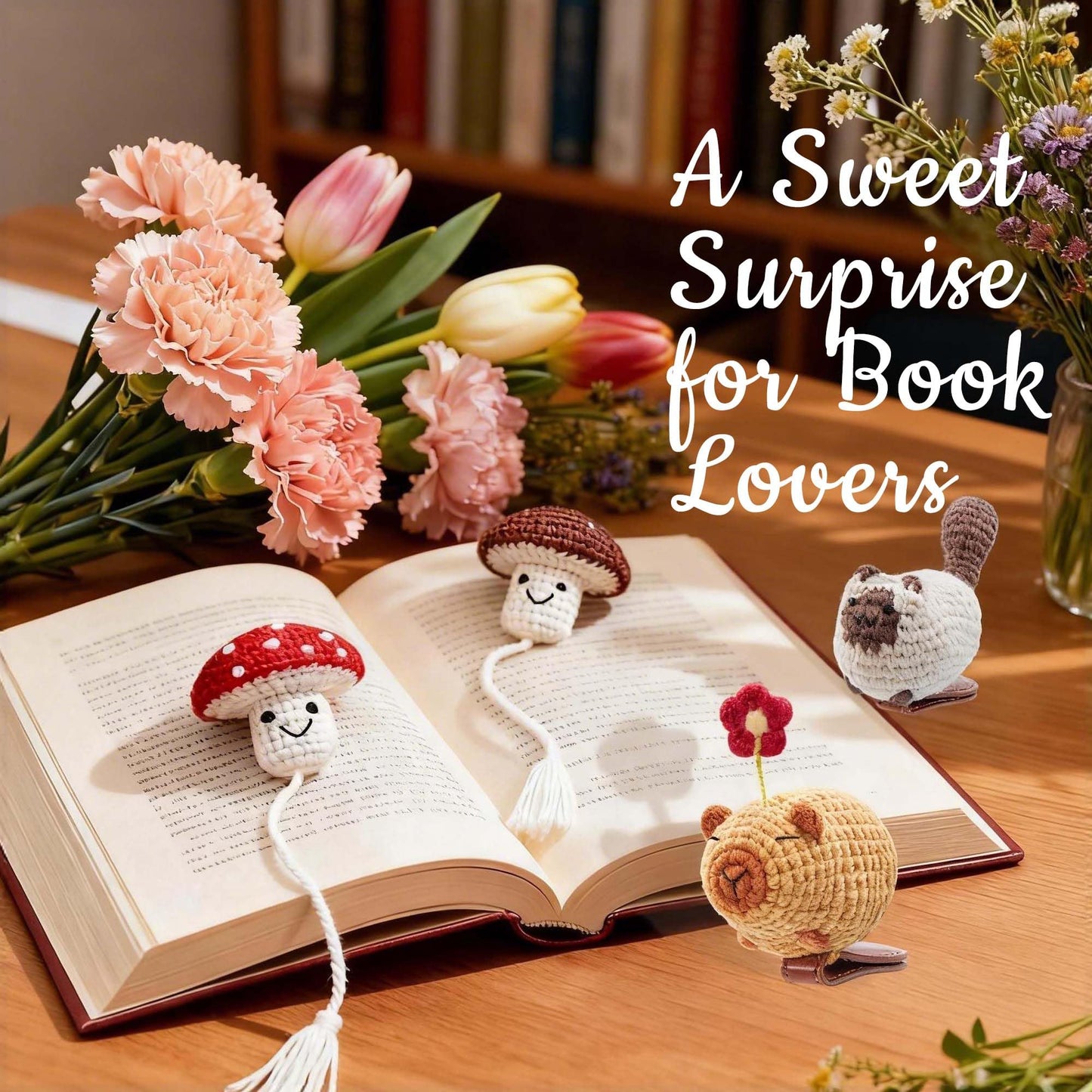 Crochet Bookmark for Women, 3D Handmade Cute Animal Bookmark, Funny Unique Gift for Book Lovers, Aesthetic Reading Accessory, Gift for Women