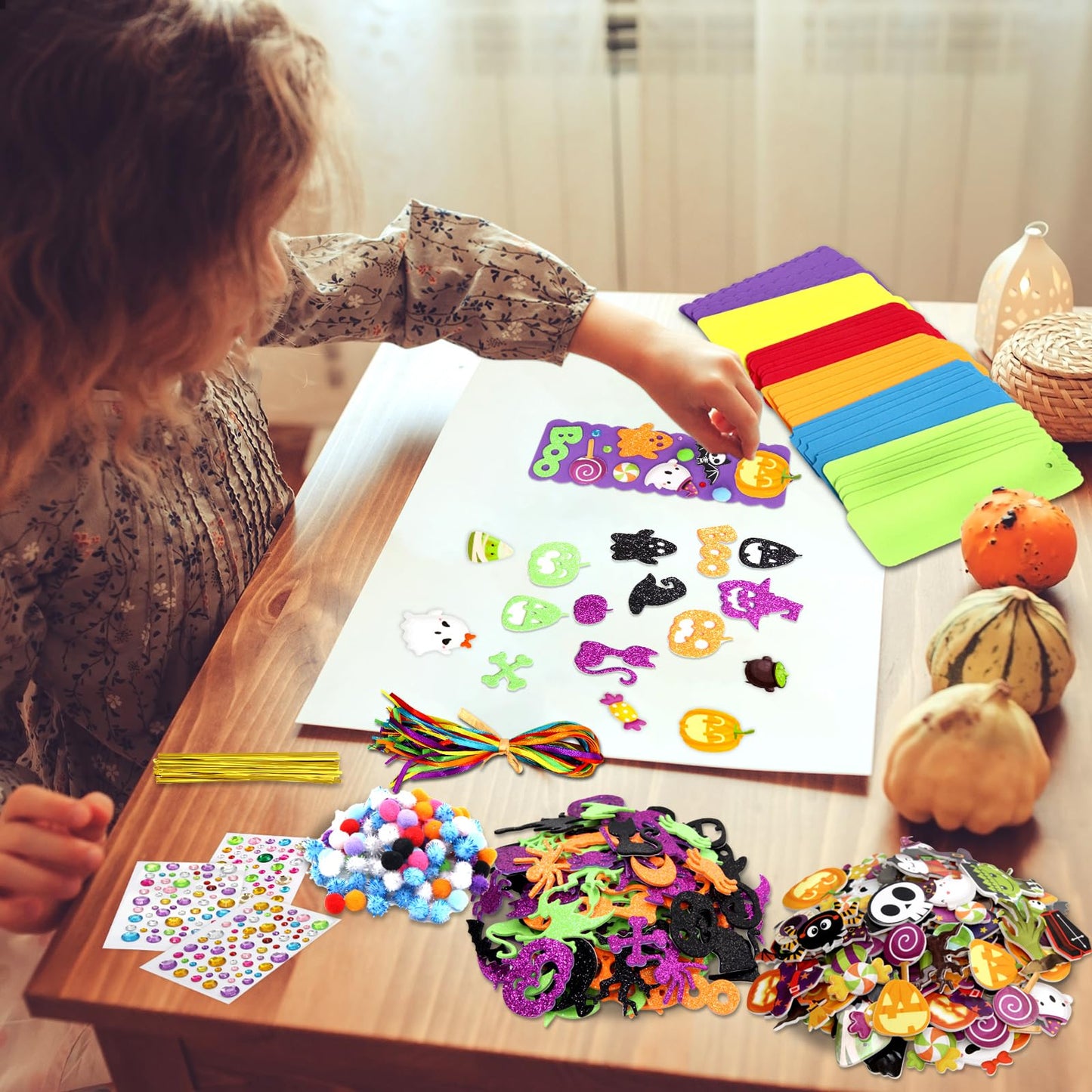 Fancy Land 36 Sets Halloween Crafts for Kids Ages 3-5 Foam DIY Bookmarks Craft Kit Halloween Party Favors for Kids Classroom Activities