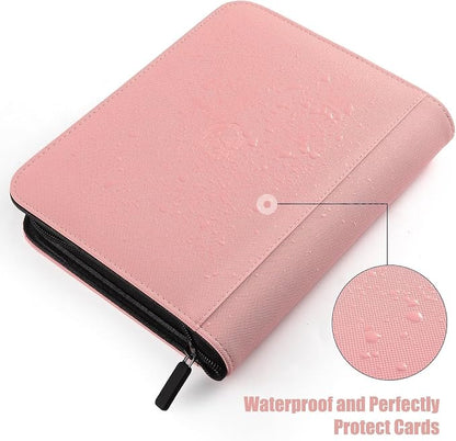 Card Binder 16 Pocket with Zipper, 1024 Pockets Trading Card Holder Book, Premium PU Cover Zip Folder Binder, Side Loading Carrying Case Binder Album for TCG, MTG, Sports Cards, Game Cards