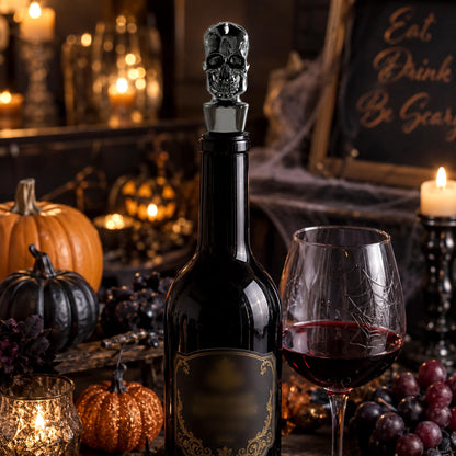 Gothic Skull Wine Stopper, Bottle Stopper Wine Saver, Reusable Wine Corks