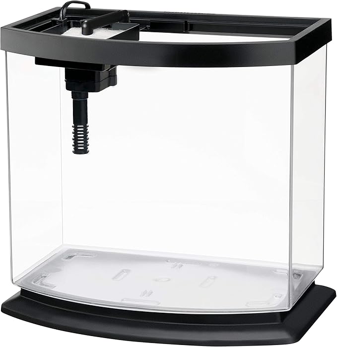 Aqueon LED MiniBow Small Aquarium Fish Tank Kit with SmartClean Technology, Black, 2.5 Gallon