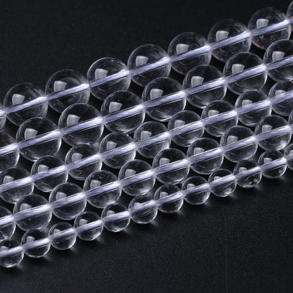AAAAA Natural Clear White Crystal Quartz Beads Round Loose Spacer Beads for Jewelry Making DIY Bracelets Crystal Energy Healing Power Stone 60pcs 6mm 15 Inch