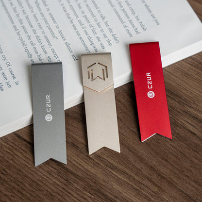 CZUR Mental Bookmark for Men, Stylish Bookmarks, Teacher Valentine Gift, Unique Gift for Women, Men, Readers, Light&Durable Reward Bookmark with ANODIZING Technology, SuperGrip U-Shape Design-3 Pieces