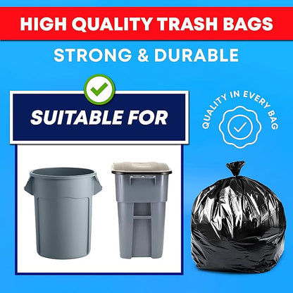 Tasker 55-60 Gallon Trash Bags Heavy Duty | Mega ValuePack 150 Bags | Large