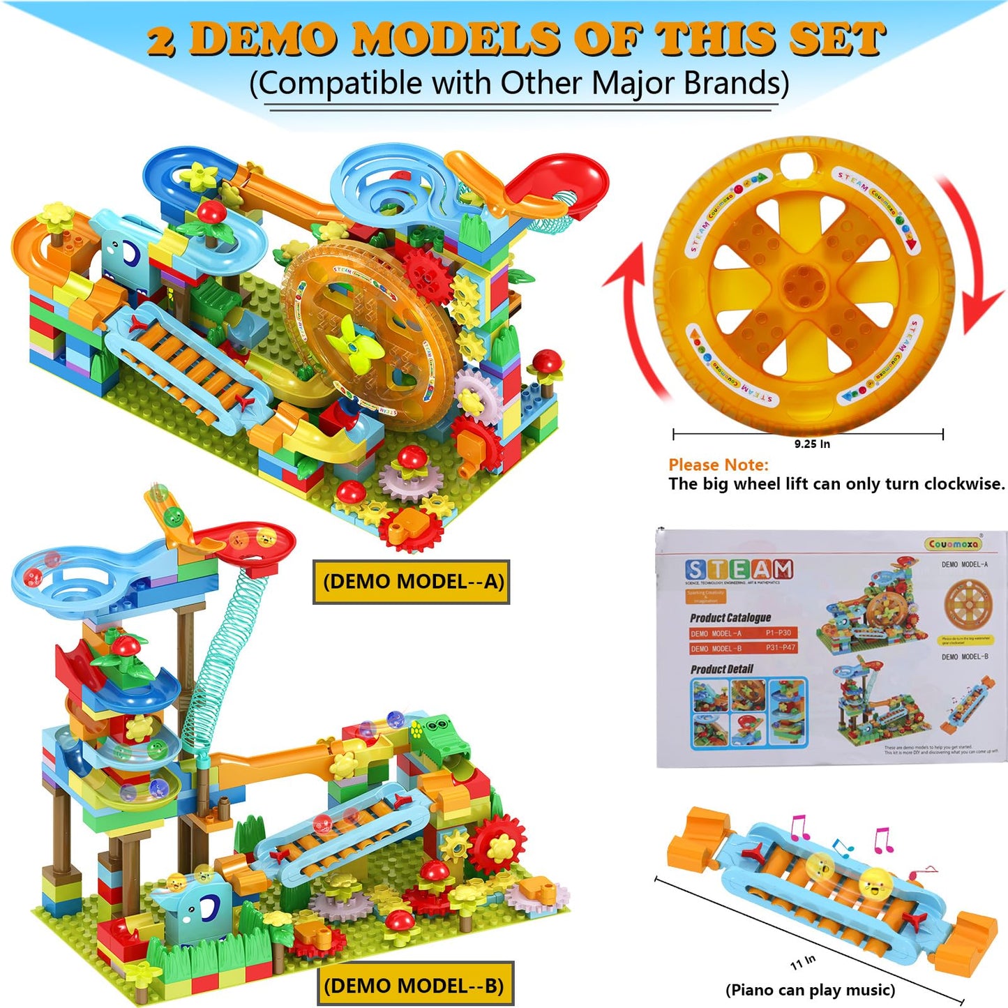 Marble Run Building Blocks for Kid: 3 4 5 6 8 Year Old Montessori Education Preschool STEM Toy - Age 4-8 Kids Creative Puzzle Marbles Track - Christmas Birthday Gifts for Boys Girls