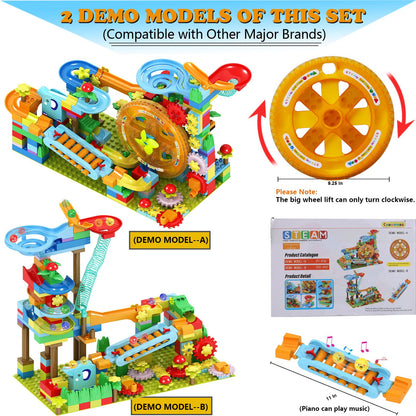 Marble Run Building Blocks for Kid: 3 4 5 6 8 Year Old Montessori Education Preschool STEM Toy - Age 4-8 Kids Creative Puzzle Marbles Track - Christmas Birthday Gifts for Boys Girls