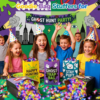 Sauyoza 36 Pack Green Ghost Party Favors LED Finger Lights for Kids, Green Ghost Themed Goodie Bag Stuffers, Classroom Treasure Box Prizes, Glow in the Dark Ghost Party Supplies