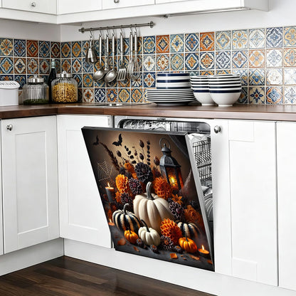 Dishwasher Magnet Cover Pumpkin, Halloween Magnetic Decorative Dishwasher Front Panel Cover, Refrigerator Magnet Cover Decal Sticker for Kitchen Home Decor 23x26 Inch