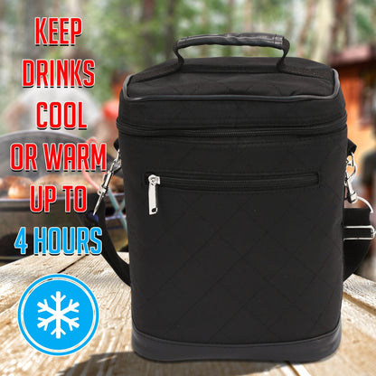Primeware 6 Pack Bottle Beer Bag Extra Thick Insulation Keeps Drinks Cold Multi-Use for Water, Beer, Coffee or Any Other Beverage, BYOB & Barbecues (Black)