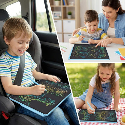 16 Inch LCD Writing Tablet 2 Pack, Large Electronic Notepad for Adults, Reusable Digital Memo Board for Office Desk and Meetings, Erasable Paper Tablet, Battery Operated（Blue & Black