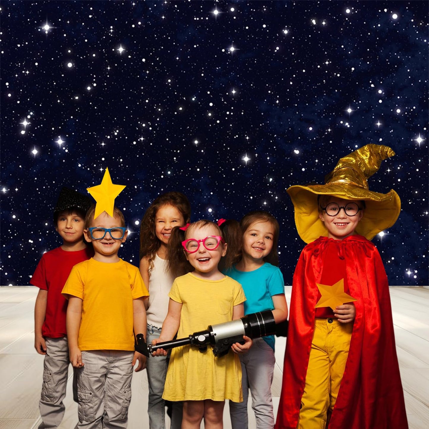 Renaiss 6x4ft Starry Night Sky Photo Backdrop Galaxy Universephotography Background Twinkle Stars Classroom Outer Space Theme Party Decor Kids Birthday Banner Astronauts Artistic Photo Booth Props