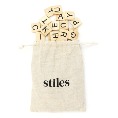 Stiles 100 Piece Magnetic Wooden Letter Tiles - Alphabet Magnets for Whiteboards, Refrigerators & Magnetic Letter Boards - Changeable Letters for Craft & Announcements, Natural