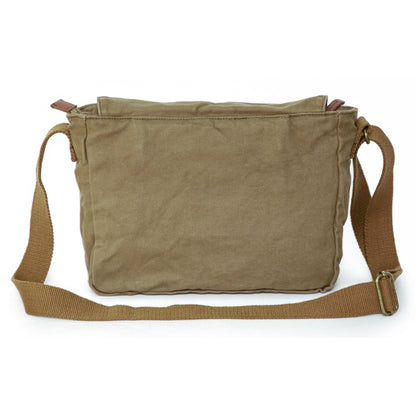 GOOTIUM Canvas Messenger Bag - Vintage Crossbody Shoulder Bag Military Satchel, Field Tan