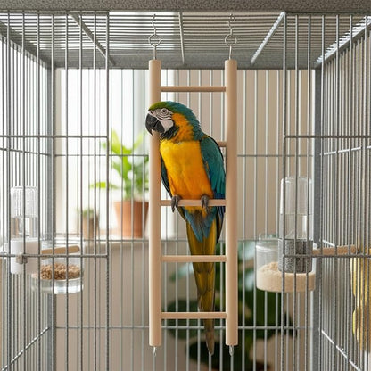 3 PCS Bird Cage Ladder, Parakeet Ladders Bird Ladder for Cage Wooden Hanging Parrot Wood Step Climbing Small Wooden Ladders for Birds Parakeets Parrots Cockatoo Lovebirds (3 Step, 5 Steps, & 7 Steps)