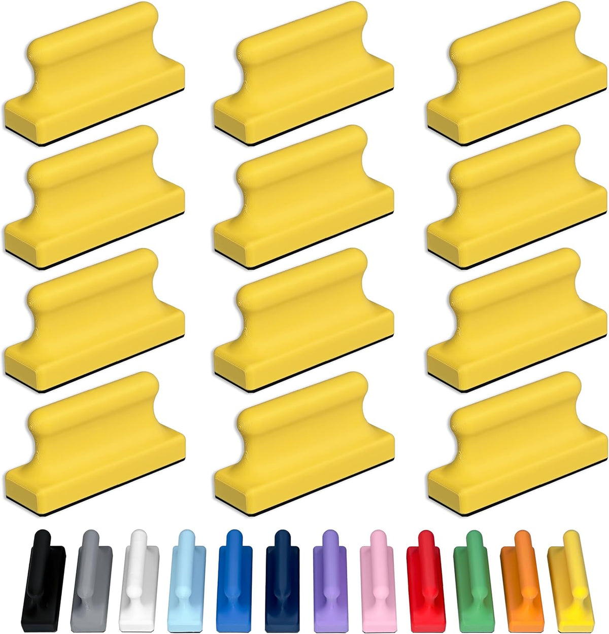 Glassboard Studio Mega Magnets - Neodymium - Heavy Duty, Colorful, Ergonomic, Ideal for Crafting, Quilting, and as Magnetic Knife Holders (12, Sunshine Yellow Pawn)