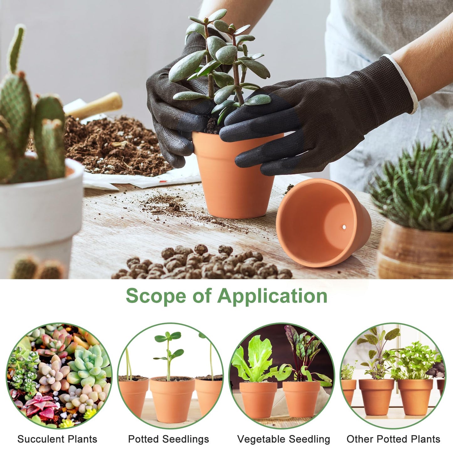 Baxrou Terra Cotta Pots, 24 Pack 3.15 Inch Mini Clay Pot with Drainage Holes,Cactus Flower Nursery Terracotta Pots for Indoor/Outdoor Succulent Plants, Crafts, Wedding Favor