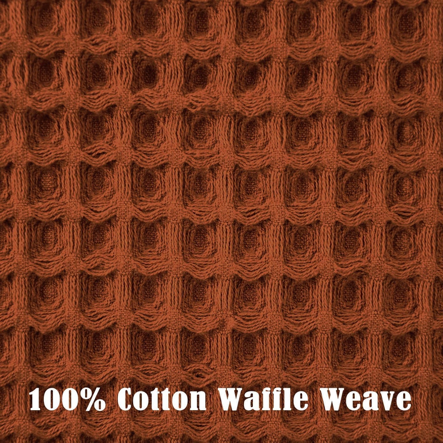 Jacquotha Waffle Hand Towels for Bathroom Kitchen Decor 2-Piece (Rust) – Cotton Quick Dry, Super Soft, Absorbent Kitchen Towels, 13x29”